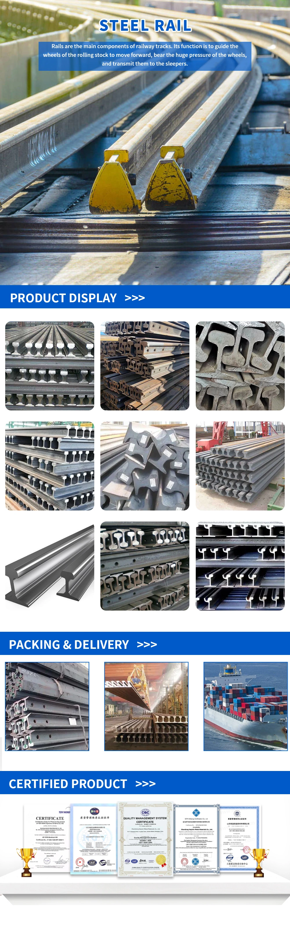 China Manufacture Road Safety Defensas Metalicas Galvanized Steel Thrie Beam Guard Rail Steel Railway Rail