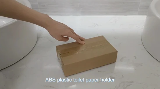 Porta carta igienica da parete Saige in plastica ABS, porta carta igienica con vassoio per telefono