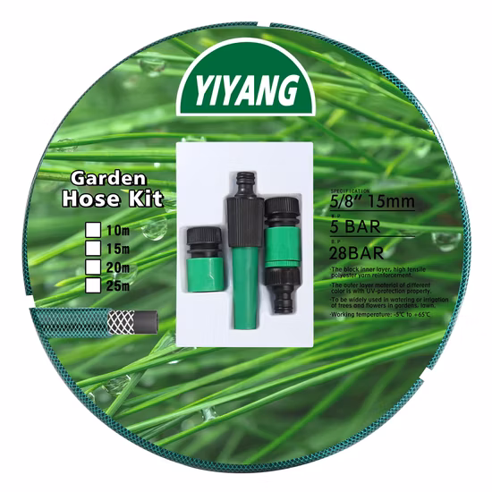 Tubo da giardino flessibile in PVC per acqua da 1/2 pollice e 12 mm con connettori